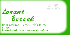 lorant becsek business card